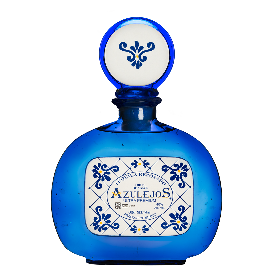 Azulejos Reposado Blue Glass with Ceramic Label 750ml